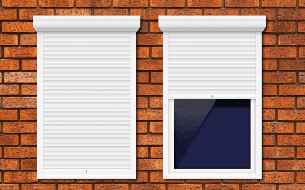 Roller shutters vs Double Glazing - roller shutter blinds on double glazed windows concept